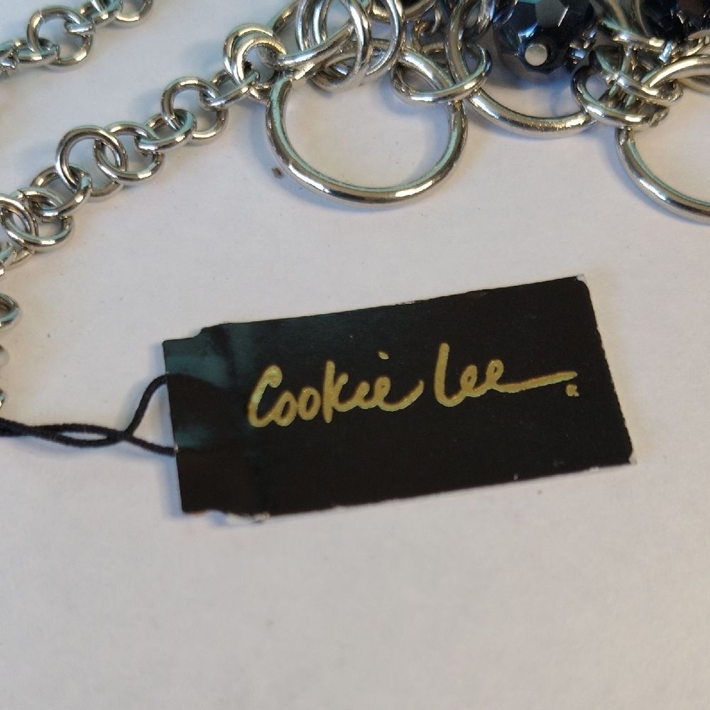 Cookie Lee Silver and Dark Blue Necklace - Picture 4 of 5